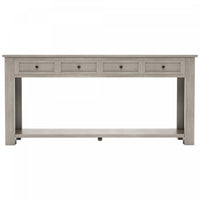 Gracie Solid Wood Console Table With Drawers And Shelf - Grey Wash