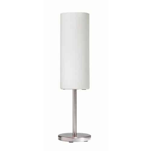 Dainolite Paza 1 Light Table Lamp Satin Chrome White Frosted Glass
