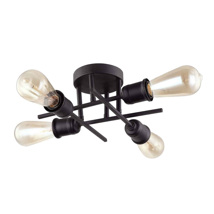 Dainolite Nebraska 4 Light Flush Mount Espresso Finish Lamp