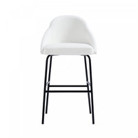Gracie Modern Metal Upholstered Barstool in White and Black Bar Stool