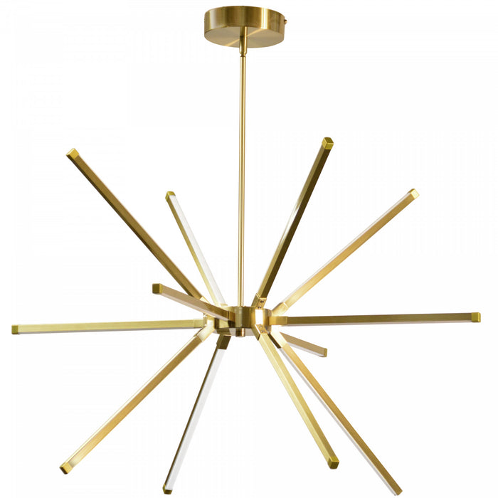 Dainolite Array LED Chandelier 60w Aged Brass White Acrylic Diffuser Lamp