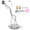 Outsunny 18\" Pressure Washer Surface Cleaner with 3600 PSI, 4 Wheels, 2 Handles, Stainless Steel Power Washer Surface Cleaner with 1/4\" Quick Connect, Silver