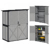 Outsunny Outdoor Storage Cabinet, Wood Garden Shed With 2 Shelves, Grey