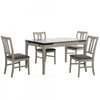 Halston 5-Piece Dual Leaf Extendable Wood Dining Set with Chairs, Dark Grey (Seats 4-8)