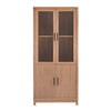 Jodie Mid-Century Modern 31\" Bookcase Cabinet in Maple (6-Shelf)