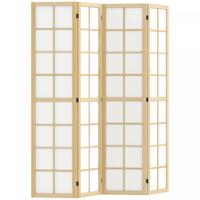Homcom 4 Panel Room Divider, 5.6 Ft Folding Privacy Screen For Home Office