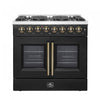 Forno Galiano 36" French Door Dual Fuel Range, Black, 5.36 cu. ft. - FFSGS6356-36BLK | Cuisiniere a double combustible Galiano de 36 po, noire, 5.36 pi³ - FFSGS6356-36BLK
