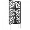 Outsunny 72" x 38" Metal Outdoor Privacy Screen, Black