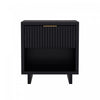 Elara Contemporary 18\" Solid Wood Nightstand in Black (1-Drawer)