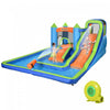 Outsunny 5 In 1 Kids Bounce House With Double Slides Pool Trampoline Climbing Wall Water Cannon, Inflatable Bouncy Castle Outdoor With Blower Carrying Bag, For 3-8 Years Old