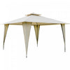Outsunny 11x11ft Outdoor Party Gazebo Canopy Tent With 2-tier Roof & Dressed Legs, Beige