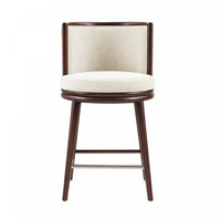 Evalyn Modern Wood Upholstered Counter Stool in Cream 