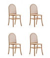 Paragon Industry Chic Cane Back Wood Upholstered Dining Chair in Oatmeal - Set of 4