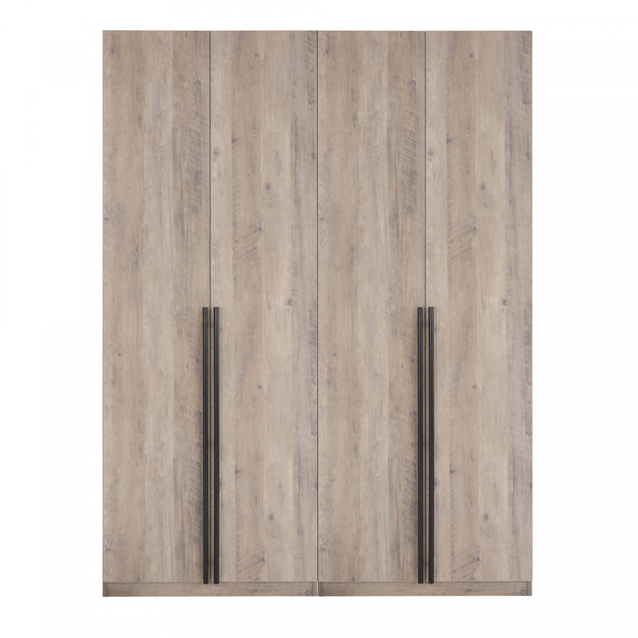 Lee Modern 32\" Wardrobe Closet in Rustic Gray - Set of 2 Armoire
