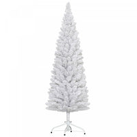 Homcom Snow Flocked Pencil Christmas Tree With Realistic Branch Tips White