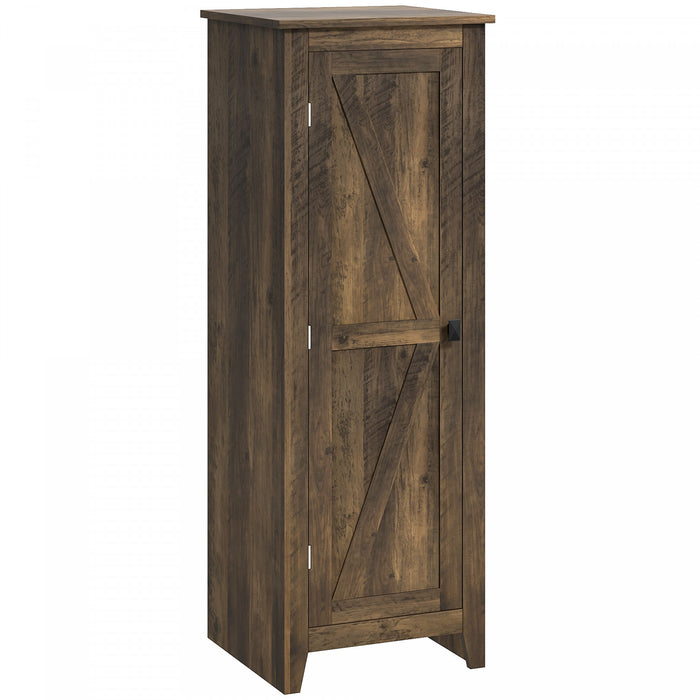 HOMCOM 48\" Kitchen Pantry, Storage Cabinet with Barn Door, Brown