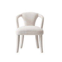 Palmer Mid-Century Modern Upholstered Tweed Armchair in Ivory Dining Chair 