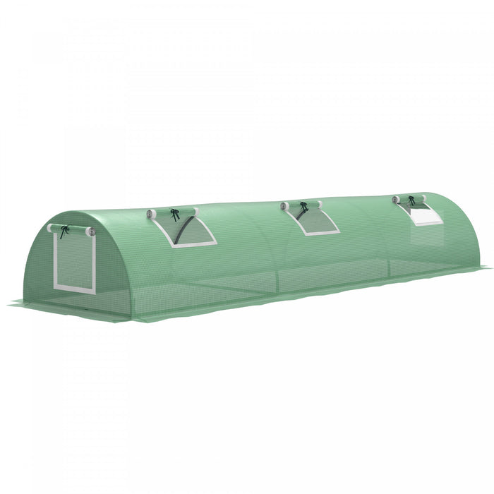 Outsunny Mini Greenhouse with Mesh Windows, Tunnel Growing Tent, Green