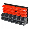 Durhand Wall Mounted Storage Bin Rack Tool Organizer With 30 Bins