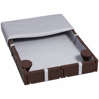 Qaba Kids Sandbox with Cover, Rectangular 73