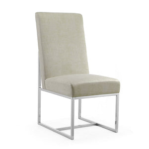 Manhattan Comfort Element Velvet Armless Dining Chair - Grey