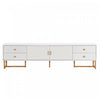 Gavin 68.8\" TV Cabinet with Storage Drawers and Media Organization Function,White Tv Stand