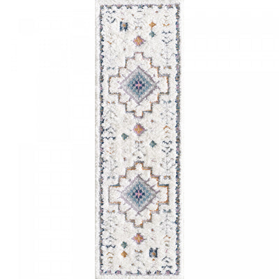 Lola Crown Shag Area Rug - 2'7" x 8'|Carpette à poil long Lola à motif de couronne - 2 pi 7 po x 8 pi