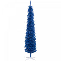 Homcom 7ft Pencil Artificial Christmas Tree With Realistic Branches