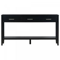 Emma 59.1'' Farmhouse Entryway Table with Drawers and Open Shelf,Black Sofa Table  