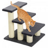 PawHut 3 Tier Pet Stairs Dog Cat 3 Steps Kitty Scratching Post Cat Scratch Furniture Dark Grey