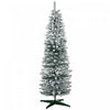 Homcom Pencil Artificial Christmas Tree With Snow-flocked Branches