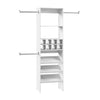 Bestar Carina Closet 24 W Closet Organizer with Shoe Shelves, Clothing Rods & Cubbies - White