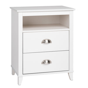 Yaletown 2-Drawer Tall Nightstand - White