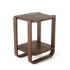 Umbra Modern Solid Wood Bellwood Chairside End Table with Shelf - Aged Walnut