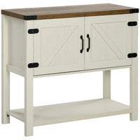 HOMCOM Kitchen Sideboard with Storage Cabinet, Bottom Shelf, White