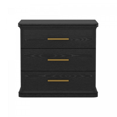 Clifford Traditional Nightstand in Black (3-Drawer) | Table de nuit traditionnelle Clifford en noir (3 tiroirs)