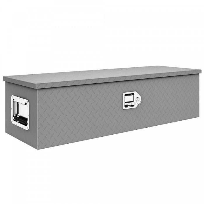 HOMCOM 39\" Aluminum Truck Bed Tool Box with Lock Truck Bed Tool Box