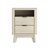 Orlen Mid-Century Modern 2-Drawer Multi-Purpose Nightstand & End Table in Whitewashed Oak | Table de chevet et bout de canape polyvalent Orlen mi-siecle moderne a 2 tiroirs en chene blanchi