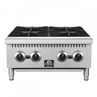 FORNO Commerciale 24 Inch Gas Hotplate with 4 Burners, 104,000 BTU, Stainless Steel - FCMHP0079-24