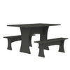 Coney Mid-Century Modern 3-Piece Dining Set in Charcoal Gray
