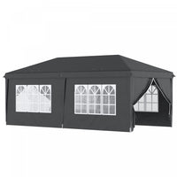 Outsunny 10' X 20' Pop Up Canopy With 6 Walls, Outdoor Easy Up Canopy Party Tent With Steel Frame, D