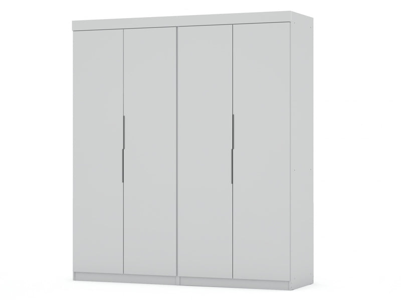 Mulberry Contemporary Modern 2-Piece Wardrobe Closet in White