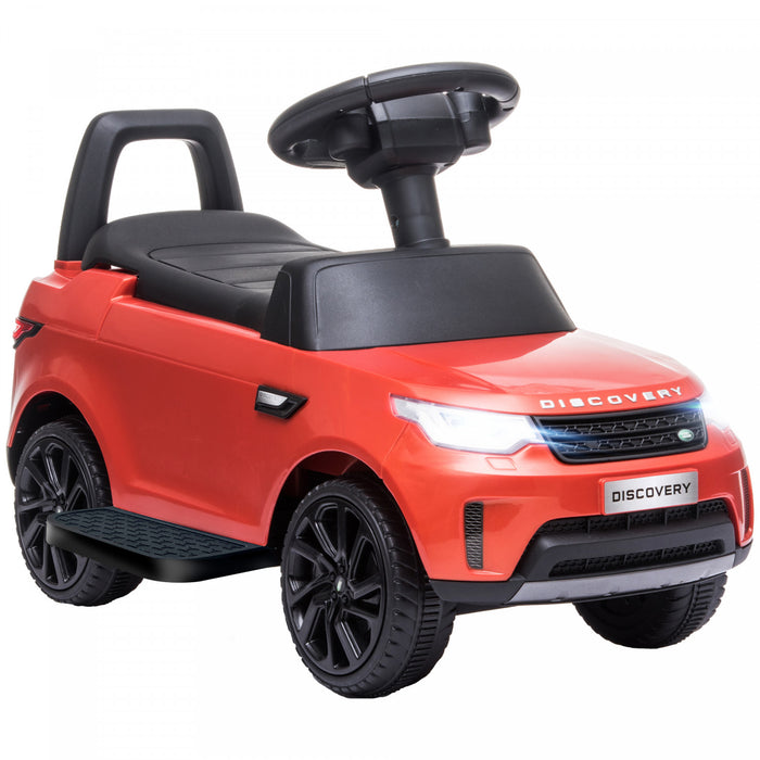 Qaba 6v Electric Car For Kids, 2 In 1 Sliding Car Battery Powered Ride-On Toy For Toddlers With Forward, Music Horn Headlights, For 18-60 Months, Land Rover Licensed, Red