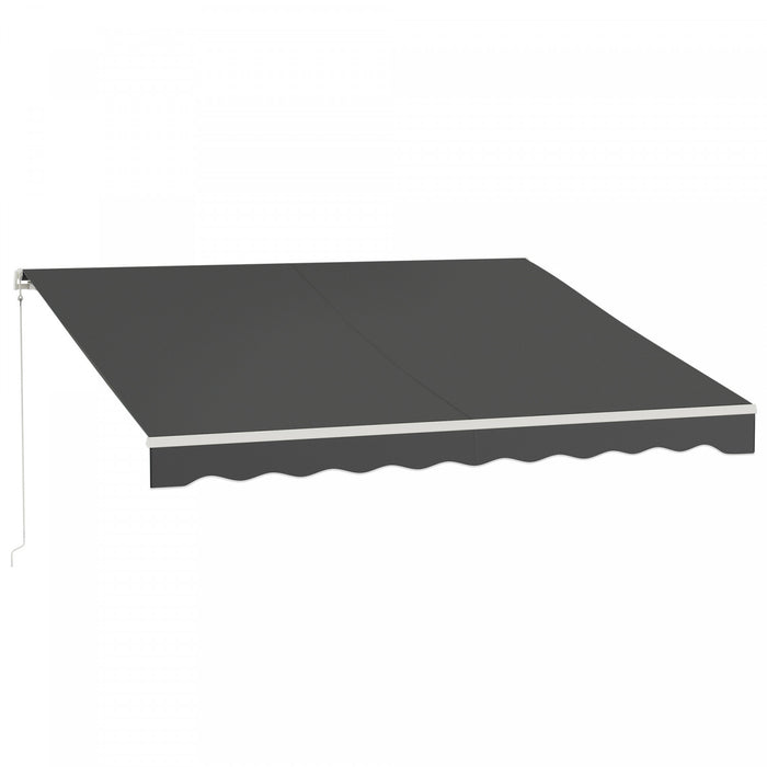 Outsunny 12' X 10' Electric Retractable Awning W/ Remote Controller, Grey