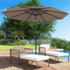 Costway 10Ft Outdoor Market Patio Table Umbrella Push Button Tilt Crank Lift Tan Tan