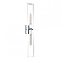 Dainolite Wisteria 2 Light Wall Sconce Tall Polished Chrome Lamp