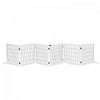Pawhut Wooden Pet Gate, Dog Safety Barrier, Freestanding Foldable Fence, W/ 6 Panels, 2 Support Feet, For House Doorway Stairs, Small & Medium Dogs, White