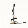 16\" Matte Black Sculptural Curved LED Table Lamp 