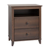 Yaletown 2-Drawer Tall Nightstand - Espresso