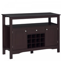 HOMCOM Sideboard Buffet Credenza Storage Cabinet with Drawer Wine Rack